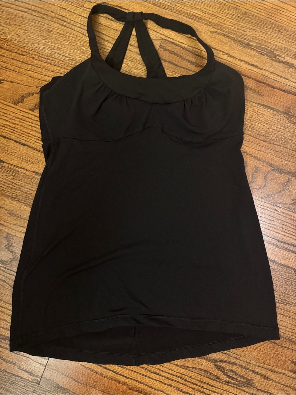 Lululemon Black Scoop Me Up Tank Top Built in Bra Strappy Back Size 10